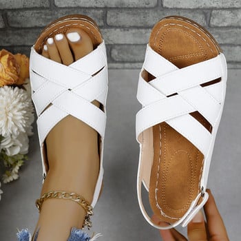 Summer Shoes Woman 2024 Trend Shoes Woman Wedge σανδάλια Γυναικεία ρετρό παπούτσια Σανδάλια Γυναικεία παπούτσια Γυναικεία σανδάλια με μαλακό τακούνι