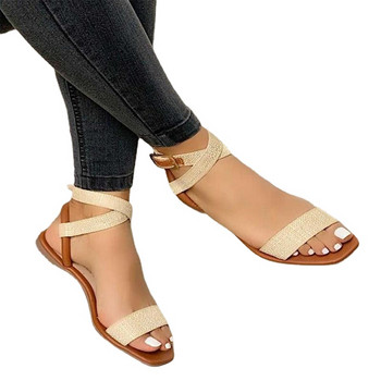 Newfashion плоски сандали летни дамски сандали с кръстосани каишки модни отворени пръсти елегантни дамски обувки удобни секси дамски сандали