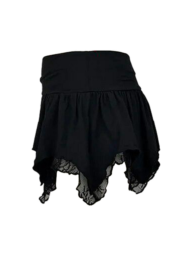 Γυναικεία Μίνι φούστα με δαντέλα Y2K Χαμηλή φούστα με βολάν με στρίφωμα Μίνι φούστα Εσώρουχα Κοντές φούστες Fairycore Φούστα Streetwear