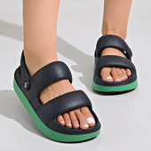 Sandale EVA pentru acasă pentru femei de vară, papuci cu talpă groasă, anti-alunecare, papuci de plajă cu două purtări, papuci pentru femei