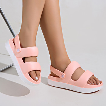 Летни дамски EVA домашни сандали Чехли с дебела подметка Модни нехлъзгащи се две облекла Плоски плажни сандали Чехли за външна употреба Дамски
