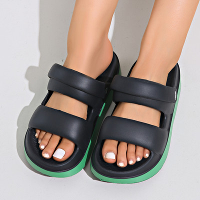 Sandale EVA pentru acasă pentru femei de vară, papuci cu talpă groasă, anti-alunecare, papuci de plajă cu două purtări, papuci pentru femei