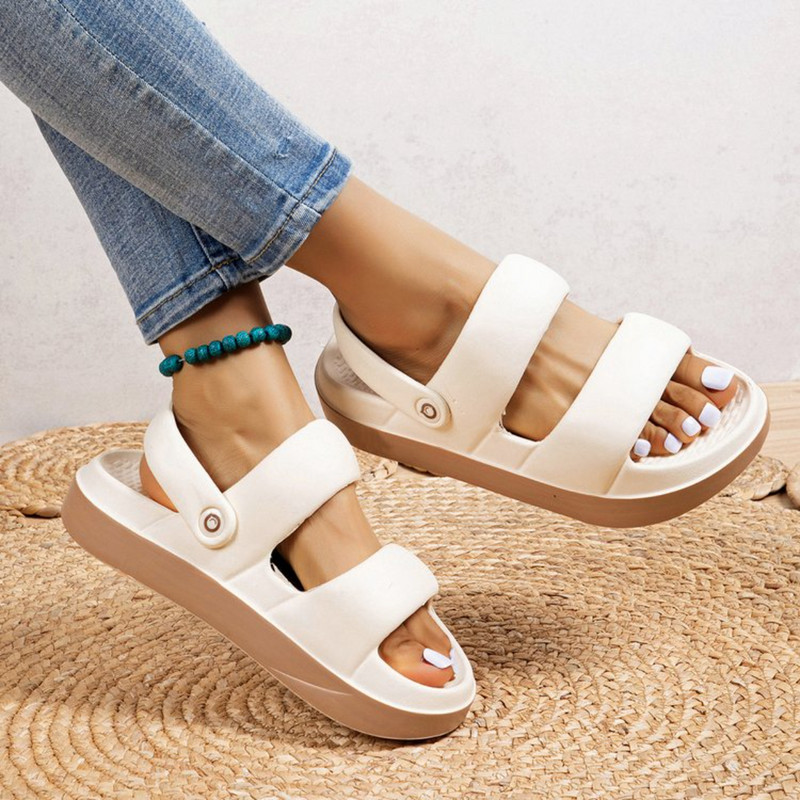 Sandale EVA pentru acasă pentru femei de vară, papuci cu talpă groasă, anti-alunecare, papuci de plajă cu două purtări, papuci pentru femei