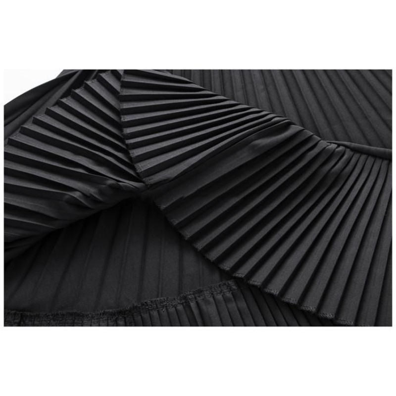 Λευκή πλισέ φούστα για γυναίκες Νέα καλοκαιρινές κορεατικές γυναικείες φούστες με ψηλή μέση μόδα Ασύμμετρα βολάν Μακρυές φούστες σιφόν σε γραμμή Α