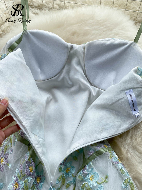 SINGREINY Francuska retro dugačka ženska haljina sa špagetima s vezom bez leđa, visokokvalitetna elegantna vintage haljina za zabave