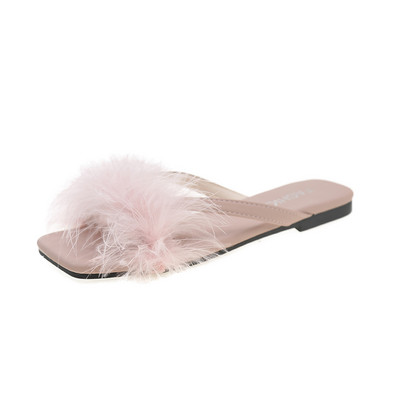 Καλοκαιρινές παντόφλες πουπουλένια Γυναικεία Γλυκές αφράτες σαγιονάρες Γυναικείες casual Flat Clip Toe Σανδάλια Plus Size