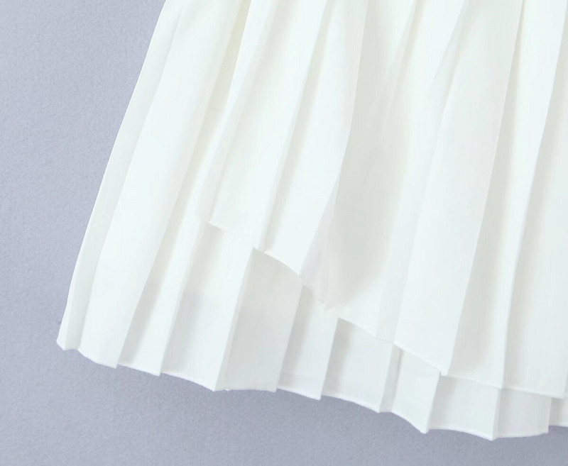 Asimetrične plisirane mini suknje Y2K stila 2024. Ženske sportske suknje s elastičnim strukom Bijele