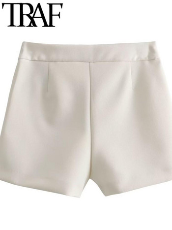 TRAF Асиметрична дамска модна пола Къси панталони с висока талия Ежедневни тънки с джобове Шорти 2024 Y2k