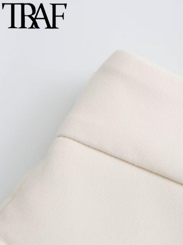 TRAF Asümmeetriline naiste moodne seelik lühikesed püksid kõrge vöökohaga vabaaja õhuke taskutega Skorts 2024 Y2k