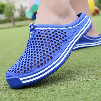 2022 Дамски обувки Плажни чехли Унисекс Издълбани ежедневни плажни сандали за двойка Джапанки Обувки Неплъзгащи се мъжки чехли