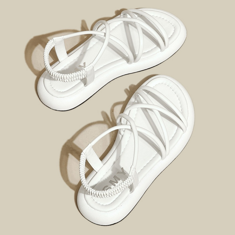 Paksu tallaga naiste sandaalid 2024 Uus suvine pehme tald, kõrgendatud vabaaja rooma sandaalid Väikesed naiste kingad Sandalias Mujer sandaalid