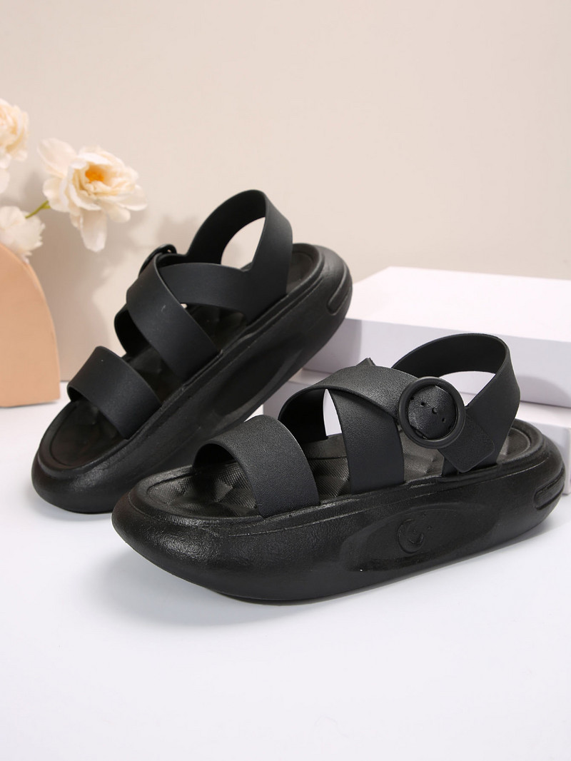 Ženske sandale s platformom Ljetne crne ravne sandale s besplatnom dostavom Ženske japanke u trendu 2024. Papuče Papuče Cipele Ponuda na rasprodaji