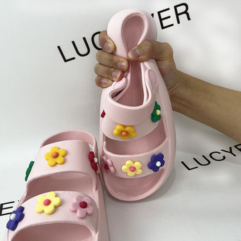 Lucyever Flowers Summer Platform Sandals Women 2022 Open Toe Soft Sole Slippers Дамски неплъзгащи се плажни сандали с дебела подметка