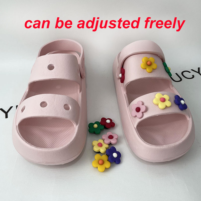 Lucyever Flowersi suvised platvormiga sandaalid naiste 2022. aasta avatud varbaga, pehme tallaga pilvesussid, naiste libisemiskindlad paksu tallaga rannasandaalid