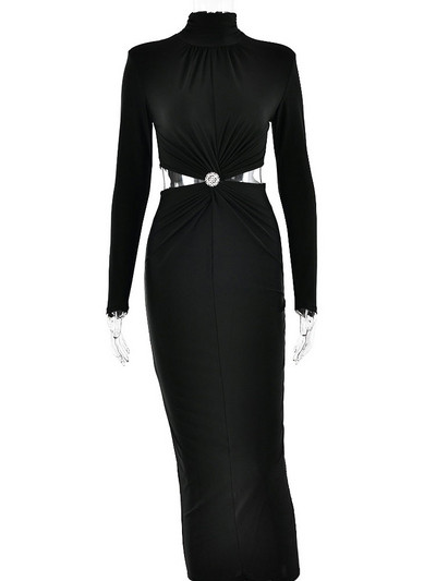 GACVGA kilpkaelusega elegantsed vabaaja naiste kleidid 2024. aasta kevad-sügis, õhuke moodne seksikas Bodyconi klubi peokleit