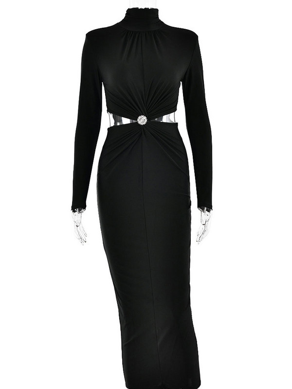 GACVGA kilpkaelusega elegantsed vabaaja naiste kleidid 2024. aasta kevad-sügis, õhuke moodne seksikas Bodyconi klubi peokleit