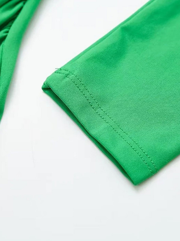 ZaZevity TRAF Off Shoulder Μακριά Φορέματα Γυναικεία Πράσινο Πλισέ Μίντι Φόρεμα Γυναικείο Βραδινά Φόρεμα Γυναικείο Bodycon