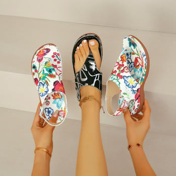 2024 New Summer Print Fashion Γυναικεία σανδάλια Casual Bockle Clip Toe Παπούτσια για γυναίκες Σανδάλια πλατφόρμας Wedges Sandalias De Mujer