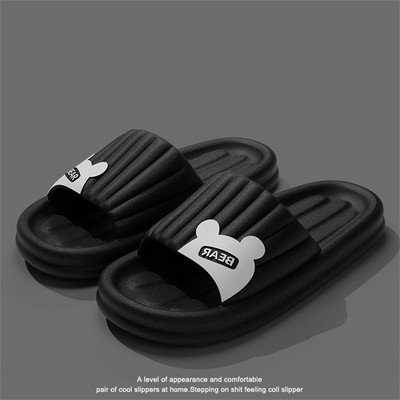 Naised Paksu tallaga sussid Multifilmid Karu Suvised Rannaluisud Mehed Vannituba Libisemisvastased Pehmed Sandaalid Ülikerged Kingad Paarid Sussid