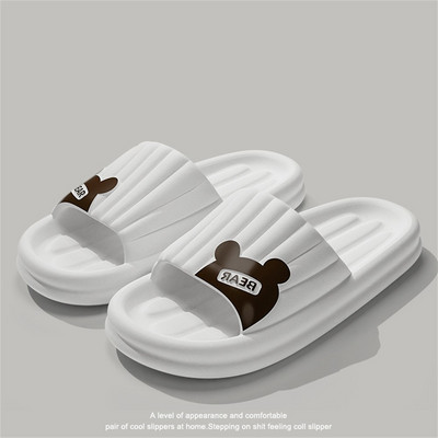 Naised Paksu tallaga sussid Multifilmid Karu Suvised Rannaluisud Mehed Vannituba Libisemisvastased Pehmed Sandaalid Ülikerged Kingad Paarid Sussid