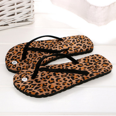 Moda de vară Sandale din cauciuc Flip-flops Femei Bărbați Papuci de leopard Pantofi de damă Pantofi pentru interior în aer liber Flip-flops Plajă diapozitive plate