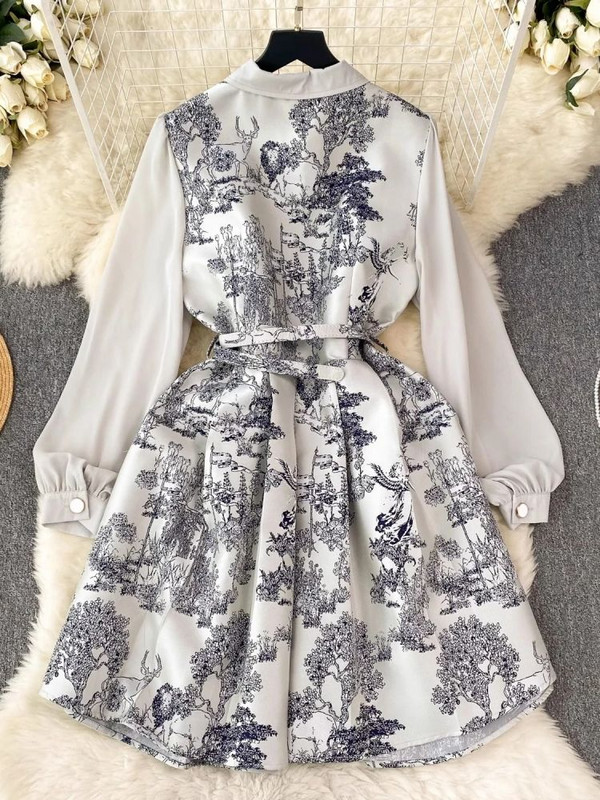 Rochie jacquard cu cerneală franceză, la modă nouă, 2024