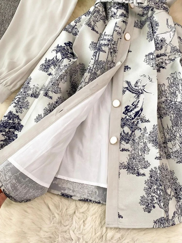 Rochie jacquard cu cerneală franceză, la modă nouă, 2024