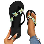 Καλοκαιρινές σαγιονάρες πεταλούδα στρας Γυναικεία πέδιλα μόδας Γυναικεία παντόφλες σανδάλια Casual γυναικεία παπούτσια Γυναικεία καλοκαιρινά υποδήματα