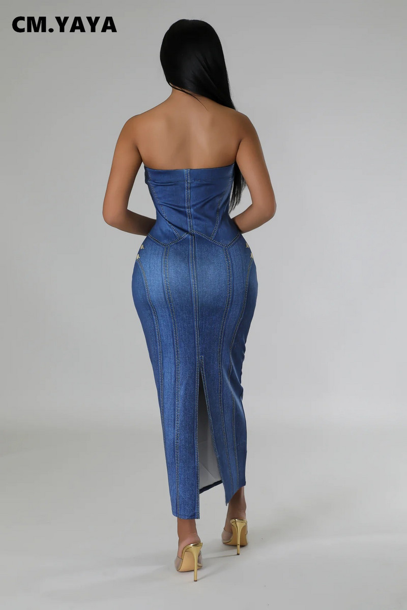 CMYAYA 2024 suvised seksikad naiste 3D Olkaimeta 3D võltsteksariidest prinditud maxi pikk kleit vabaaja ööklubi pidulikud tänavarõivad