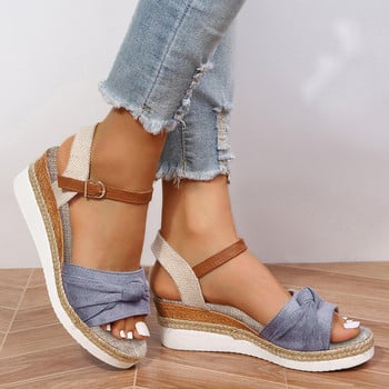 Γυναικεία Μόδα Σανδάλια Πλατφόρμας 2024 Summer Peep Toe Wedges Gladiator Σανδάλια Γυναικεία Αντιολισθητικά Παπούτσια παραλίας με χοντρή σόλα Plus Size 42