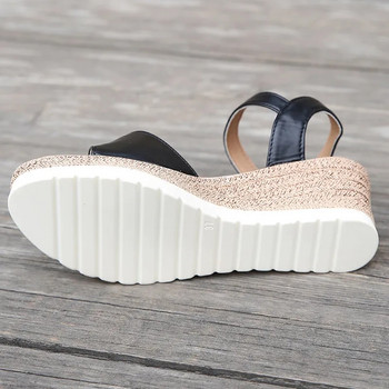 Нови дамски летни сандали на клинове за 2024 г. Дамски сандали с платформа и катарама Дамски леки нехлъзгащи се обувки на средни токчета Sandalias De Mujer