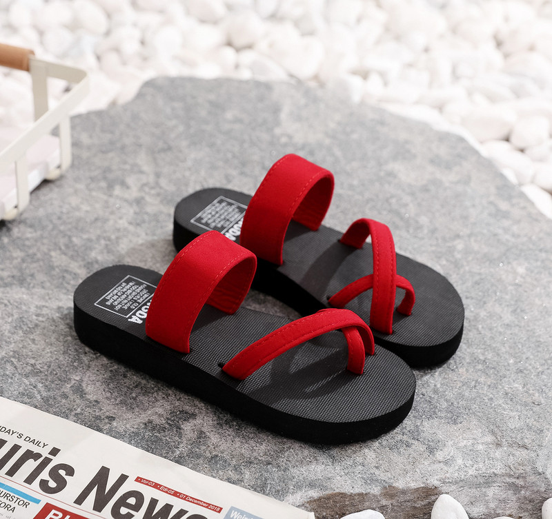 Flip-flops de modă pentru femei, papuci de vară cu platformă de plajă, ocazional exterior, sandale plate, pantofi plat pentru femei, pantofi pentru femei