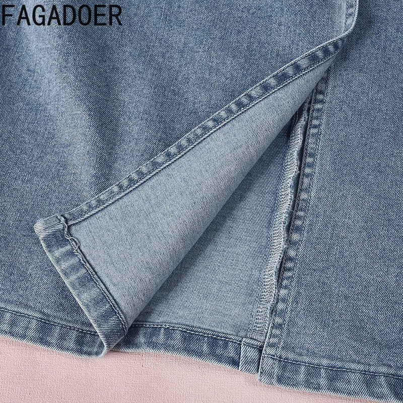 FAGADOER kevadised uued ühevärvilised sidemega lõhikuga teksakangast torust kleidid naiste varrukateta seljata õhukesed Vestidos mood naisteriided