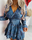 2023. aasta sügistalv ja kevad uus mood vabaaja seksikad kleidid naistele Elegantne teksariietus Prinditud särkkleit Naiste riided