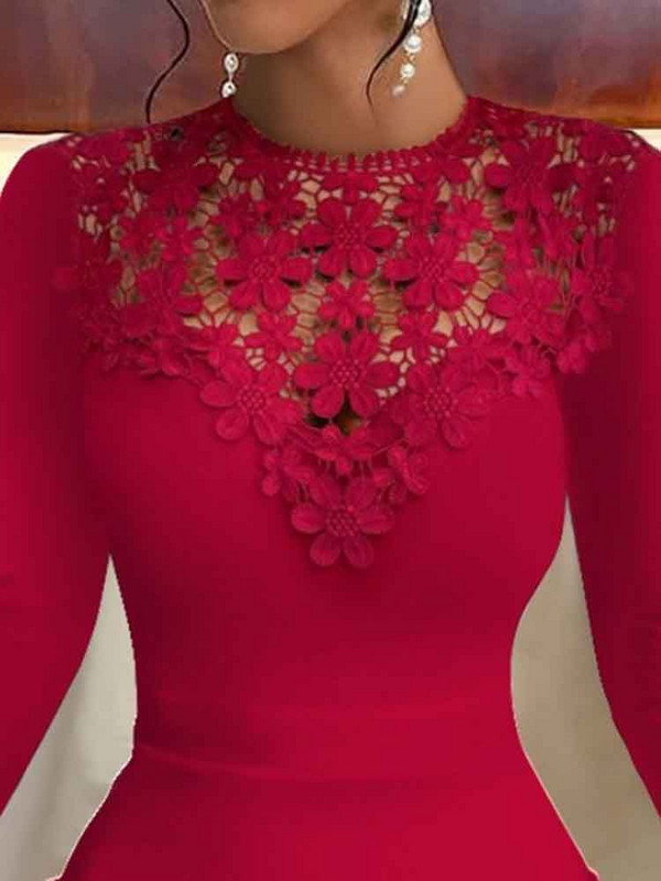 Szexi csipke patchwork Bodycon mini ruha női divatos, nyakú, hosszú ujjú, tömör ruhák őszi, télen, vékony köntös női