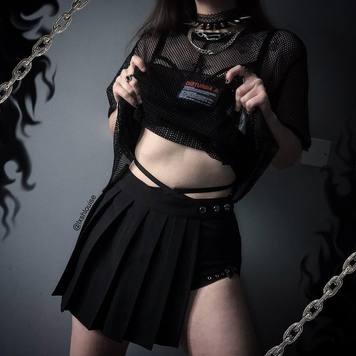 Seksikas gooti stiilis naiste seelik, kõrge vöökohaga plisseeritud punkmust suvised tüdrukute seelikud lühikeste pükstega Goth Tume Jaapani Cosplay