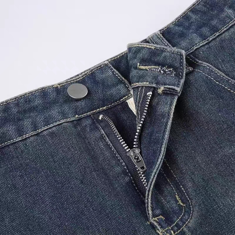 Magas derekú Vintage szabálytalan női hosszú szoknya farmer 2024 nyári utcai viselet Retro hosszú elöl rövid hátsó farmer farmer szoknya Lady