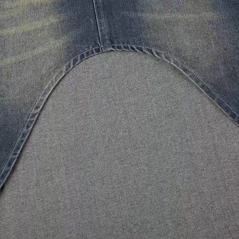 Magas derekú Vintage szabálytalan női hosszú szoknya farmer 2024 nyári utcai viselet Retro hosszú elöl rövid hátsó farmer farmer szoknya Lady