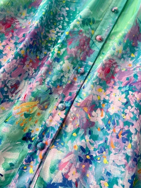 Imeilus pühadepäevane lilleline maksikleit 2024, uus naiste krae, pikkade laternavarrukatega lillemustriga vöö volangidega rüü Vestidos