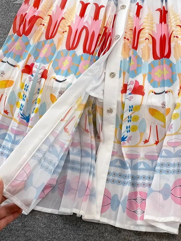 Elegantne suvine mustriga šifoonist kleit naiste liblikas varrukatega üherealise plisseeritud pulmapäeva sünnipäevapeo Vestidos