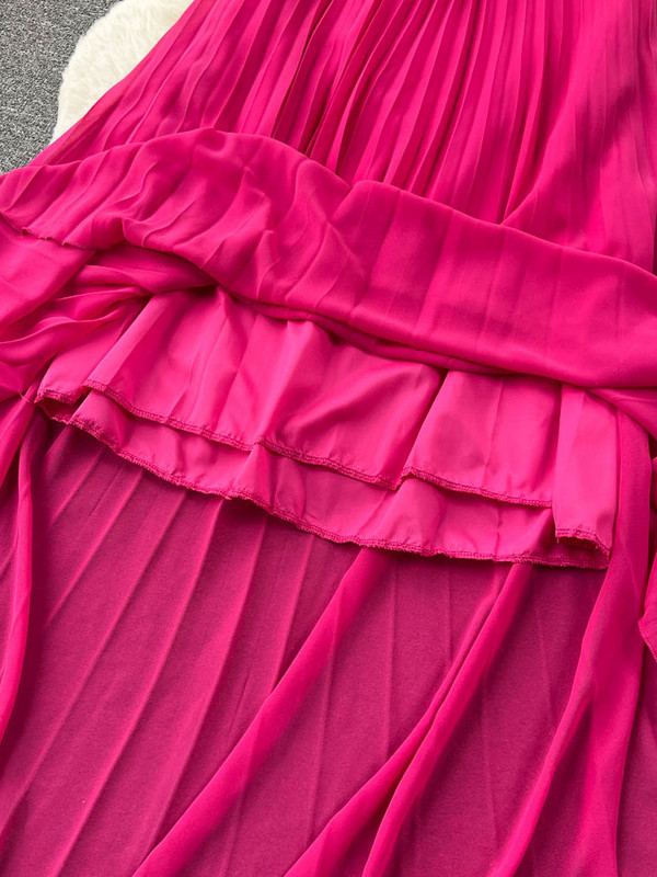 Seksikas naiste rannakleit suvine plisseeritud sügava V-kaelusega seljata pikad kleidid naiste saleda joonega soliidne pikk rüü vestidos