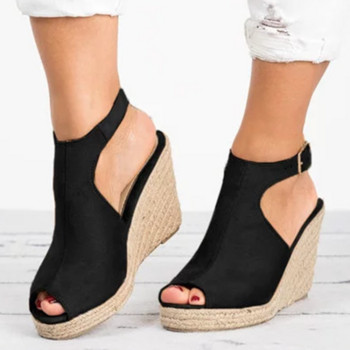 Γυναικεία πέδιλα με τακούνι Καλοκαίρι 2024 Espadrilles Γυναικεία πέδιλα Comfort αγκράφα λουράκι Πλατφόρμα παπούτσια για γυναίκες Νέα γόβες sandalias