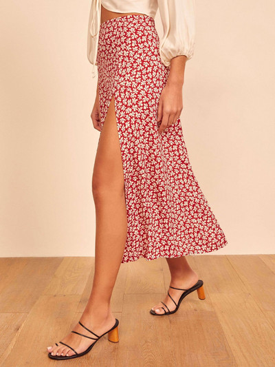 Naiste suvised punased vabaaja kõrge vöökohaga Midi seelikud 2023 Leopard pikk seelik Naiste kontoris volangid Loomade trükised seelikud Tänavarõivad Pop