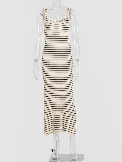 Pletena heklana ženska haljina 2023 V izrez bez rukava izdubljene haljine za plažu Ženske ljetne elegantne modne duge haljine