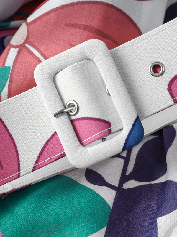 Dantela imprimata cu talie Rochie de dama cu maneca lunga cu decolteu in V Rochii largi cu nasturi 2024 moda primavara vara halat de doamna pentru navetiști