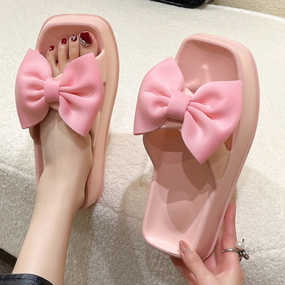 Sweet Bow 2023 suvekingad Naiste paksud platvormid pilvesussid Disainer EVA mäluvahust padi liugused plätud rannasandaalid