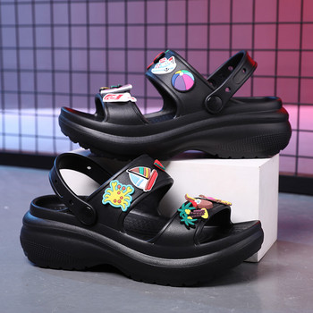2022 Нови летни дамски сандали с корейска платформа на клин, ежедневни дамски обувки на висок ток, плажни обувки с отворени пръсти на открито Sandalias De Mujer