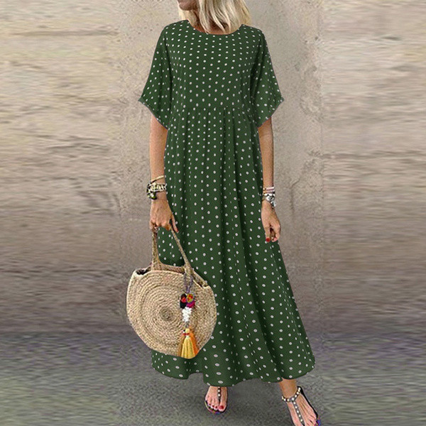 Boho Maxi kleit Vintage Print suvine poolvarrukatega avar kleit vabaaja suures suuruses naiste pikk kleit, suur kiiksuga kleidid hommikumantel Vestidos