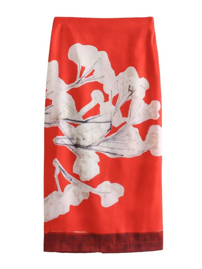 Aonibeier lilleprinteriga lapitehnikaga naiste pliiatsiga pikad seelikud Traf 2024 suvine kõrge vöökohaga lõhikuga naiste midiseelik Y2K tänavarõivad