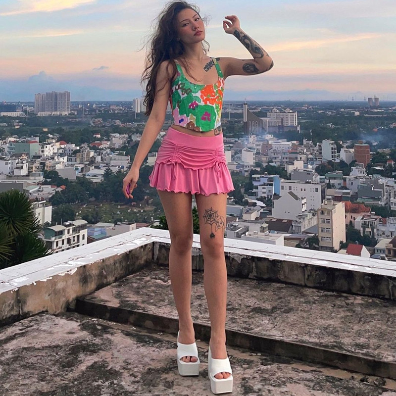 Kawaii mini suknja niskog struka y2k estetska uska plisirana volančići s nepravilnim porubom kratka suknja Ženska ulična odjeća za E-djevojke